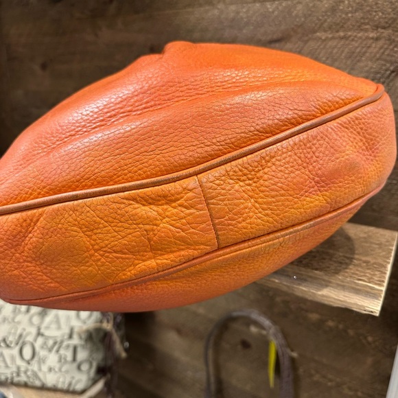 Dooney & Bourke Burnt Orange Pebbled Leather Shoulder Bag - Picture 2 of 11
